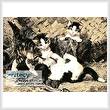 cross stitch pattern Playful Kittens in a Basket