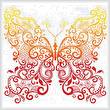 cross stitch pattern Red Orange Yellow Butterfly