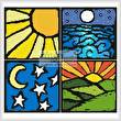 cross stitch pattern Sun and Moon Sampler