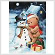 cross stitch pattern Teddy and Snowman
