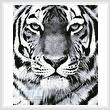 cross stitch pattern Tiger Portrait (Black  White)