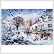 cross stitch pattern A Village in Winter