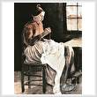 cross stitch pattern Woman Sewing