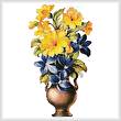 cross stitch pattern Yellow and Blue Flowers