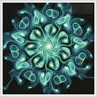 cross stitch pattern Blue Green Abstract Flower