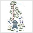 cross stitch pattern Bamboo, Iris and Lantern