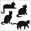 cross stitch pattern Cat Silhouettes
