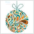 cross stitch pattern Colourful Christmas Bauble 2