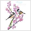 cross stitch pattern Chickadees and Redbud