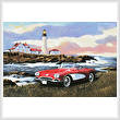 cross stitch pattern Corvette at the Coast