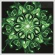 cross stitch pattern Green Abstract Flower