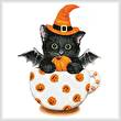cross stitch pattern Halloween Kitty Cup