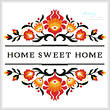 cross stitch pattern Home Sweet Home Polish Folk Art Design 1