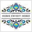 cross stitch pattern Home Sweet Home Polish Folk Art Design 2