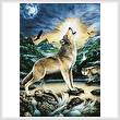 cross stitch pattern Howling Wolf