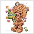 cross stitch pattern Knitted Christmas Teddy