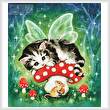 cross stitch pattern Kitten Fairy on Mushroom