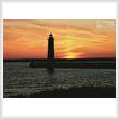 cross stitch pattern Muskegon Lighthouse at Sunset