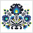 cross stitch pattern Polish Folk Art (Blue)