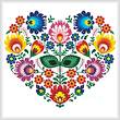 cross stitch pattern Polish Folk Heart