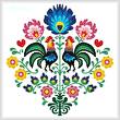 cross stitch pattern Polish Folk Design with Roosters