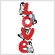 cross stitch pattern Penguin Love