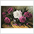 cross stitch pattern Purple Peonies