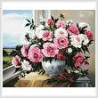 cross stitch pattern Peonies in the Window