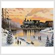 cross stitch pattern Railroad on the Ice Bridge