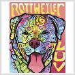 cross stitch pattern Rottweiler Luv