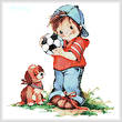 cross stitch pattern Soccer Boy