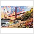 cross stitch pattern Sunset at Golden Gate