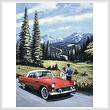 cross stitch pattern T-Bird in the Mountains
