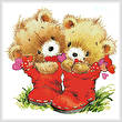 cross stitch pattern Teddies in Boots