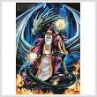 cross stitch pattern Wizard with Dragon