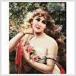 cross stitch pattern Young Lady with Roses