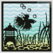 cross stitch pattern Aquarium Silhouette 4