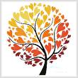 cross stitch pattern Autumn Tree of Hearts