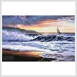 cross stitch pattern Beach Sunset Lighthouse
