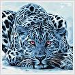 cross stitch pattern Blue Leopard