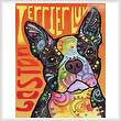 cross stitch pattern Boston Terrier Luv