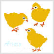 cross stitch pattern Chicks