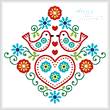cross stitch pattern Folk Art Love Birds