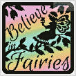 cross stitch pattern Fairy Silhouette Square 4