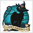 cross stitch pattern Halloween Cat