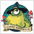 cross stitch pattern Halloween Toad