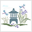 cross stitch pattern Iris and Lantern