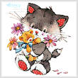 cross stitch pattern Kitty with Presents