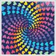 cross stitch pattern Mini Abstract Rainbow Heart Design