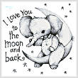 cross stitch pattern Moon and Back